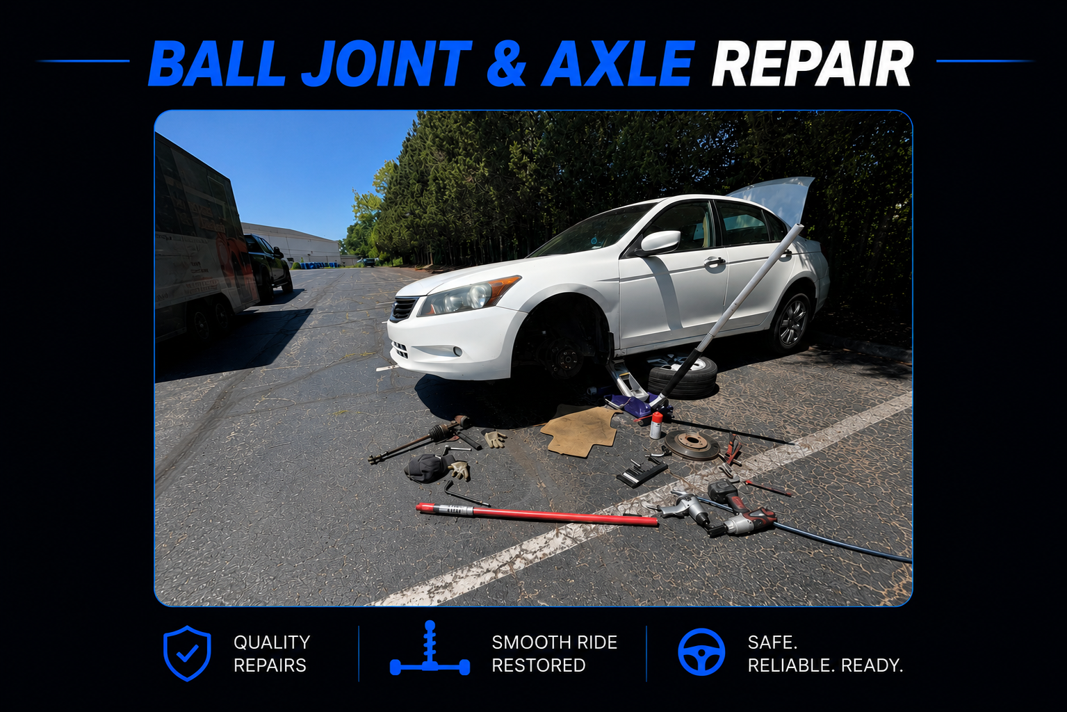Honda Accord body damage repair in progress